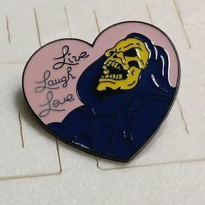 Live Laugh Love Skeletor Lapel Pin